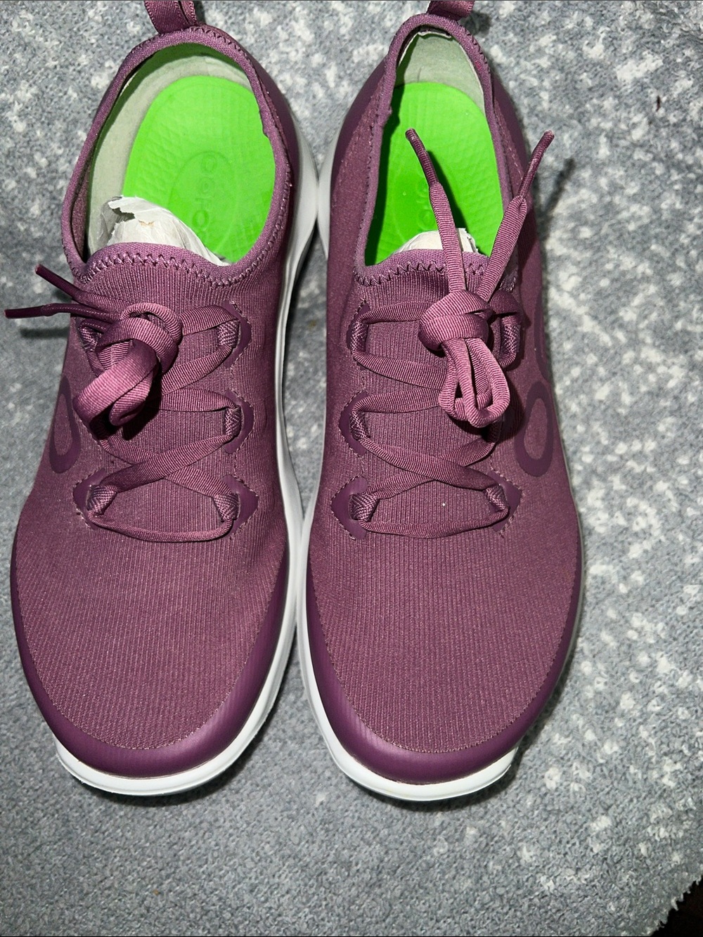 OOFOS OOmg Sport LS Women's White/Plum  Size 10 - Picture 2 of 8